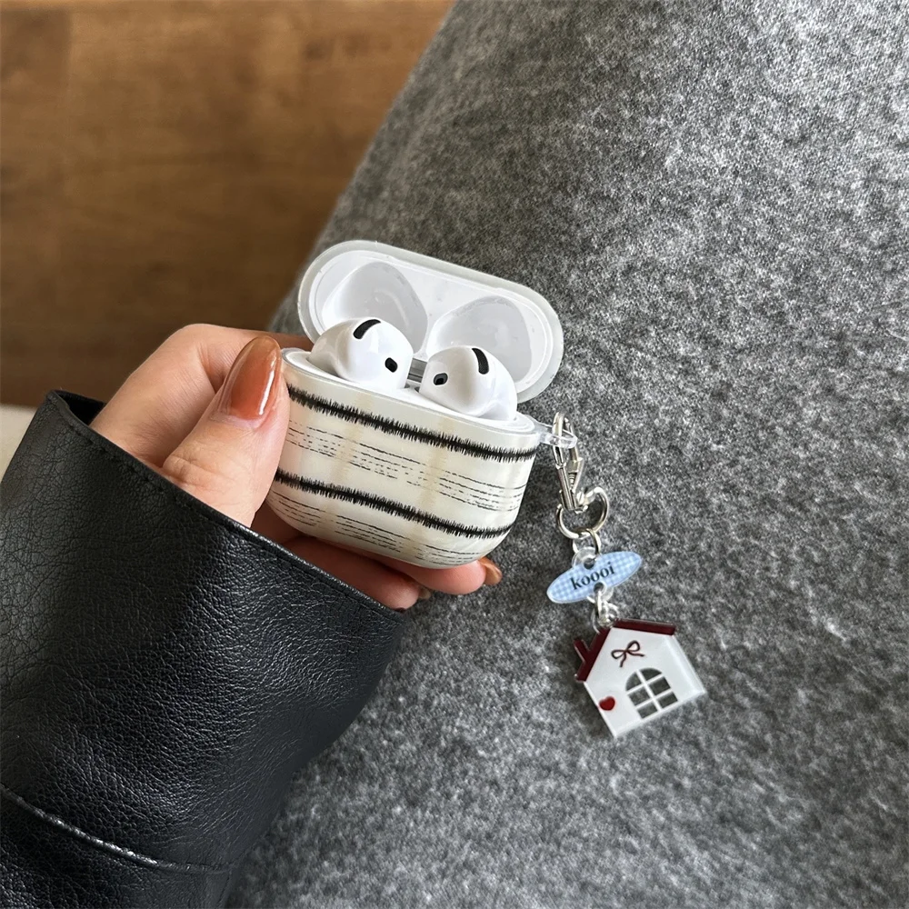 

Suitable for Apple Airpods 4 3 2 Pro 2 with cute patterns, equipped with a drawstring and charming silicone earphone charging ca