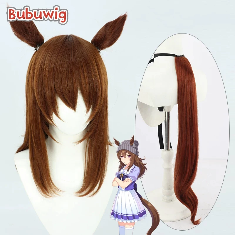 

Синтетический парик Bubuwig для косплея Накаяма Феста Uma musume: Pretty Derby, 60 см, волнистый, коричневый, термостойкий
