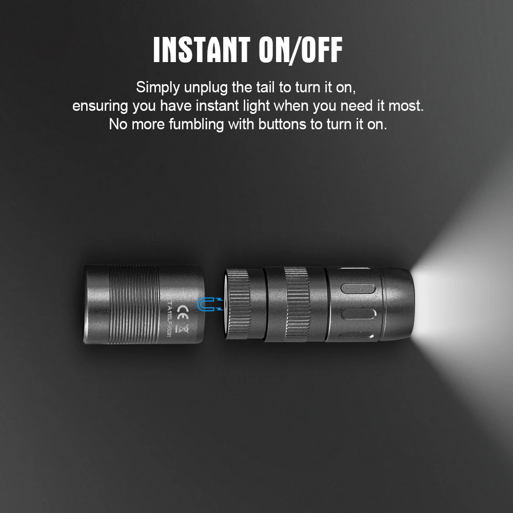 Trustfire MINI-E EDC Magnetic Mini Flashlight LED Rechargeable Mini EDC Keychain Flashlights Outdoor LED Keyring Mini Torch Tool For Camping Hiking Emergency