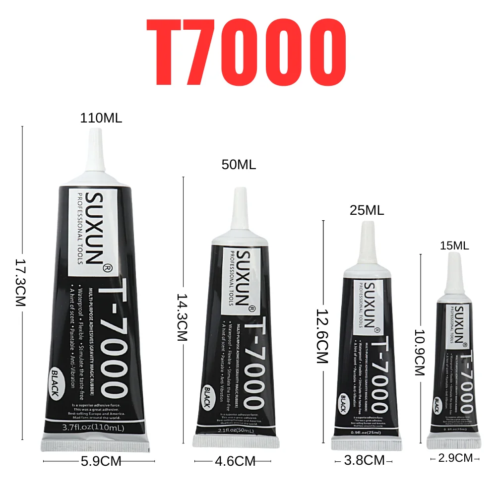 cola preta suxun t7000 para reparacao telefonica vidro adesivo plastico cola faca voce mesmo universal t7000 15ml 25ml 50ml 110ml 01