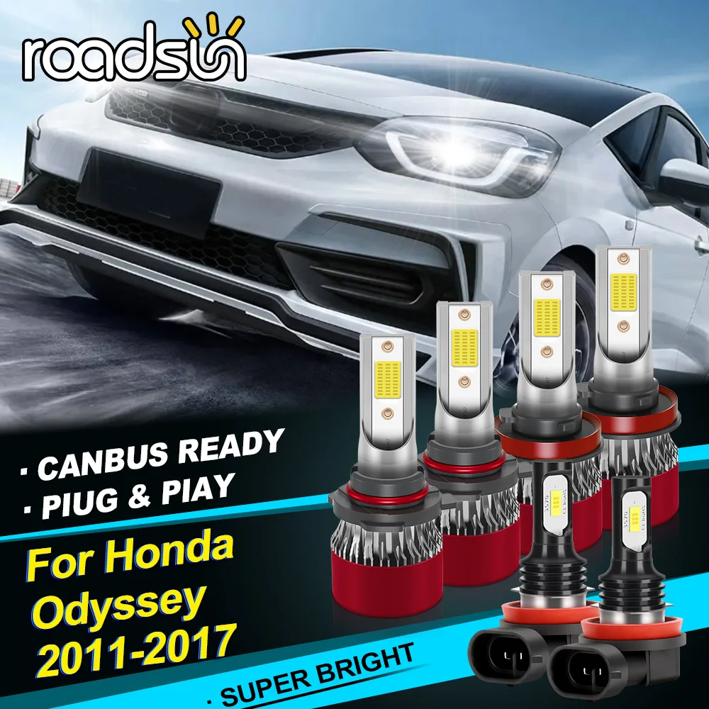 

9005 H11 для Honda Odyssey 2011-2017 Hihgt ближнего света и противотуманная фара 28000LM высокая яркость с охлаждающим вентилятором Plug&Play 2/4/6 шт.
