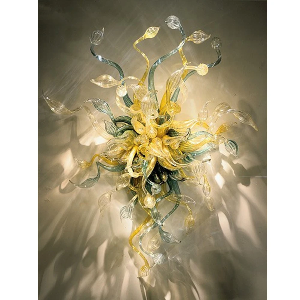 Amazing Flower Handmade Blown Murano Glass Wall Lamp