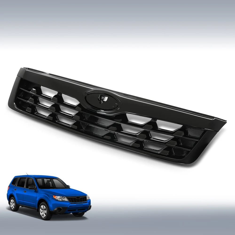 

Car Front Bumper Upper Grille Gloss Black 91122Sc050 Fit for 2009-2013 Subaru Forester Abs Plastic Strong Durable Sturdy Exterior