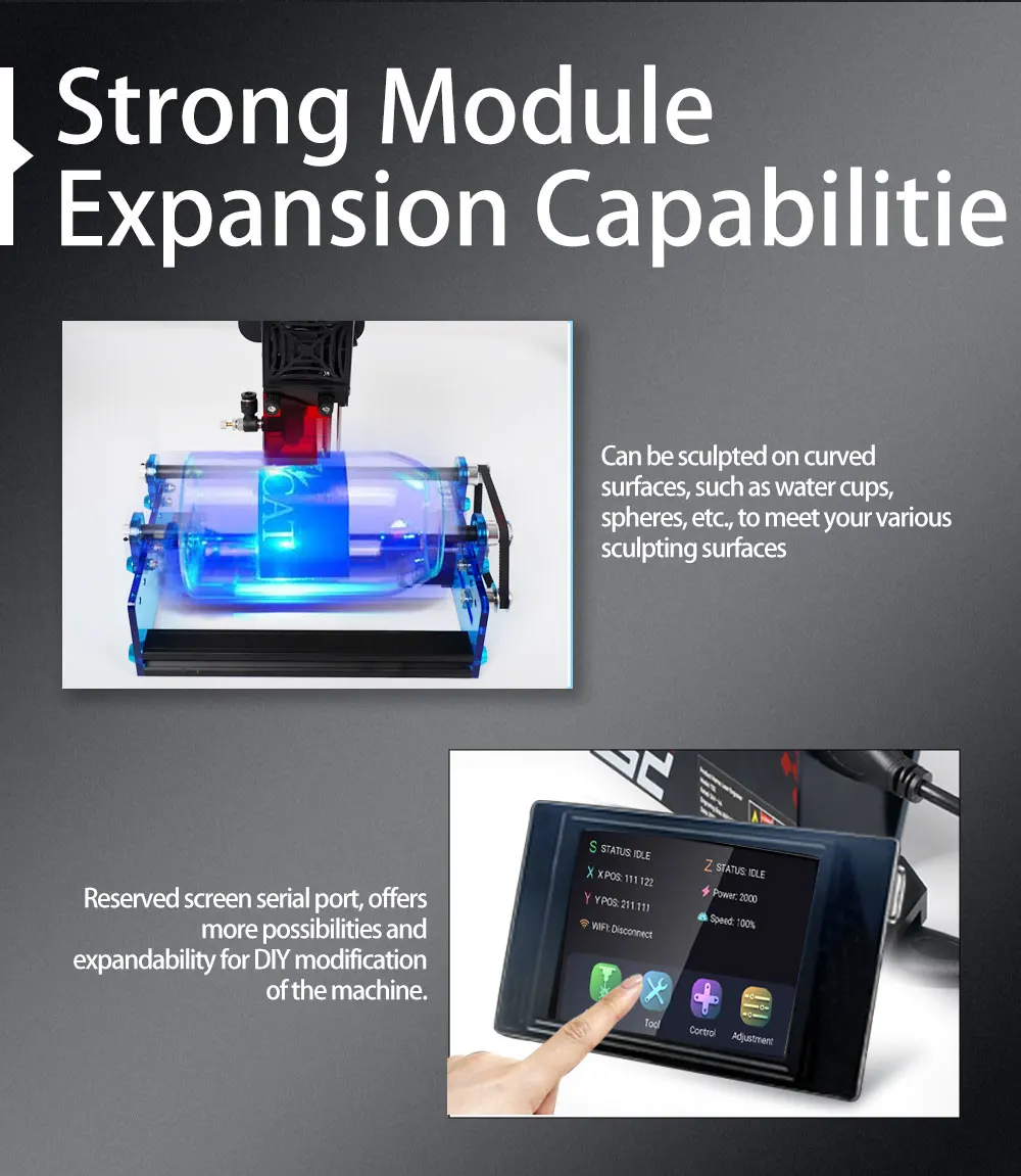 Twotrees TS2 10W Laser Engraver Compressed Spot Technology Emergency Stop Button Flame Detection CNC Laser Engraving Machine