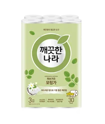 깨끗한나라 허브가든 모링가 프리미엄 와이드 롤화장지 30m 30롤 x 1팩