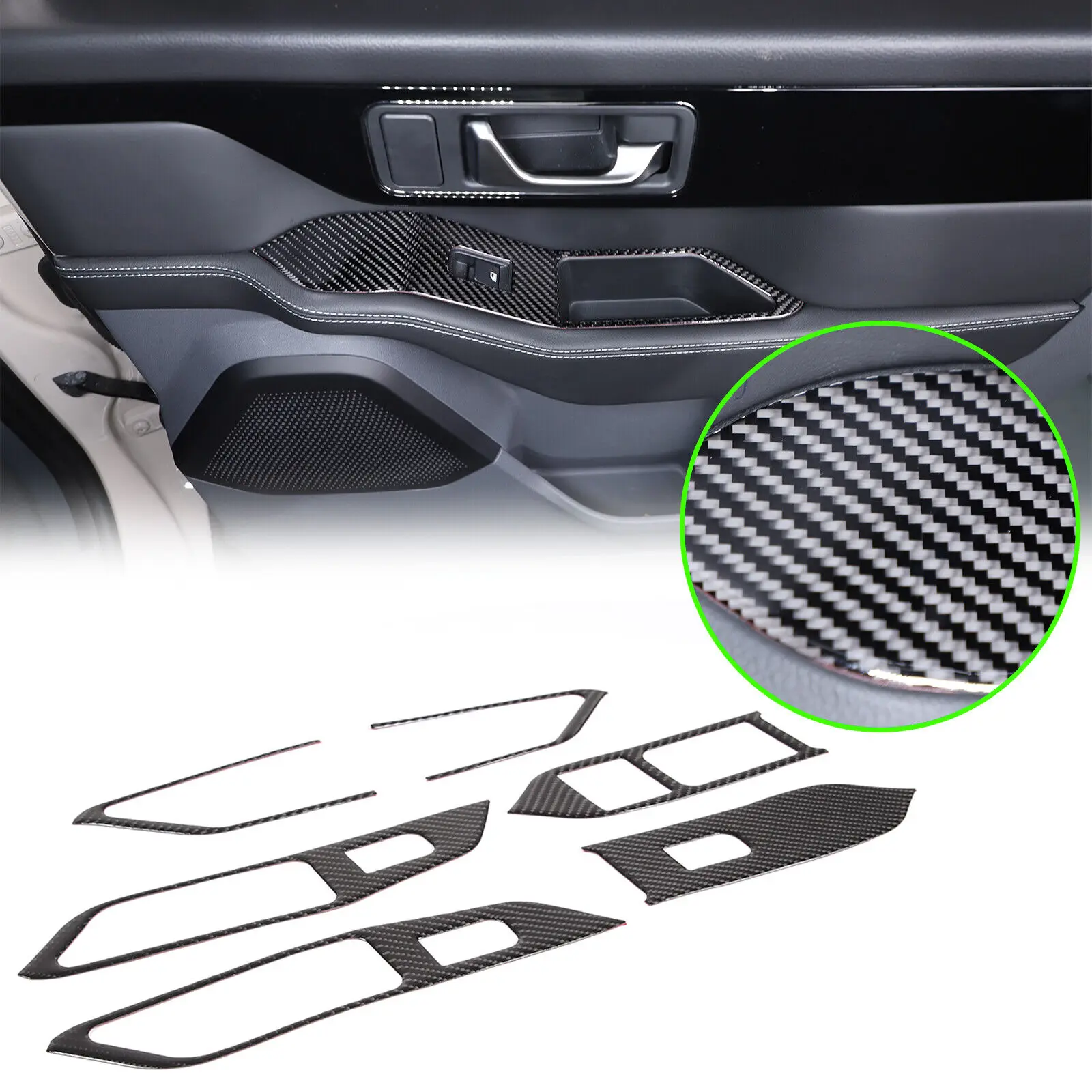 Carbon Fiber Car Power Window Lift Frame Sticker Trim Decorative Kit Styling Accessories For Ineos Grenadier 2020-2024