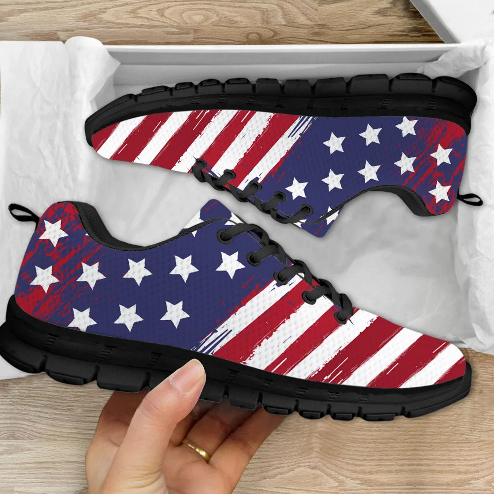 

Sneakers for Women United States Country Flag Pattern Non-slip Platform Shoes Outdoor Work Breathable Wear-Resistant Flats Shoe