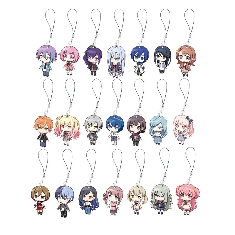 Anime PJSK Project Sekai Colorful Stage Mobile Phone Charms Acrylic Small Pendant Kusanagi Nene Len Rin Phone Chain Keychain