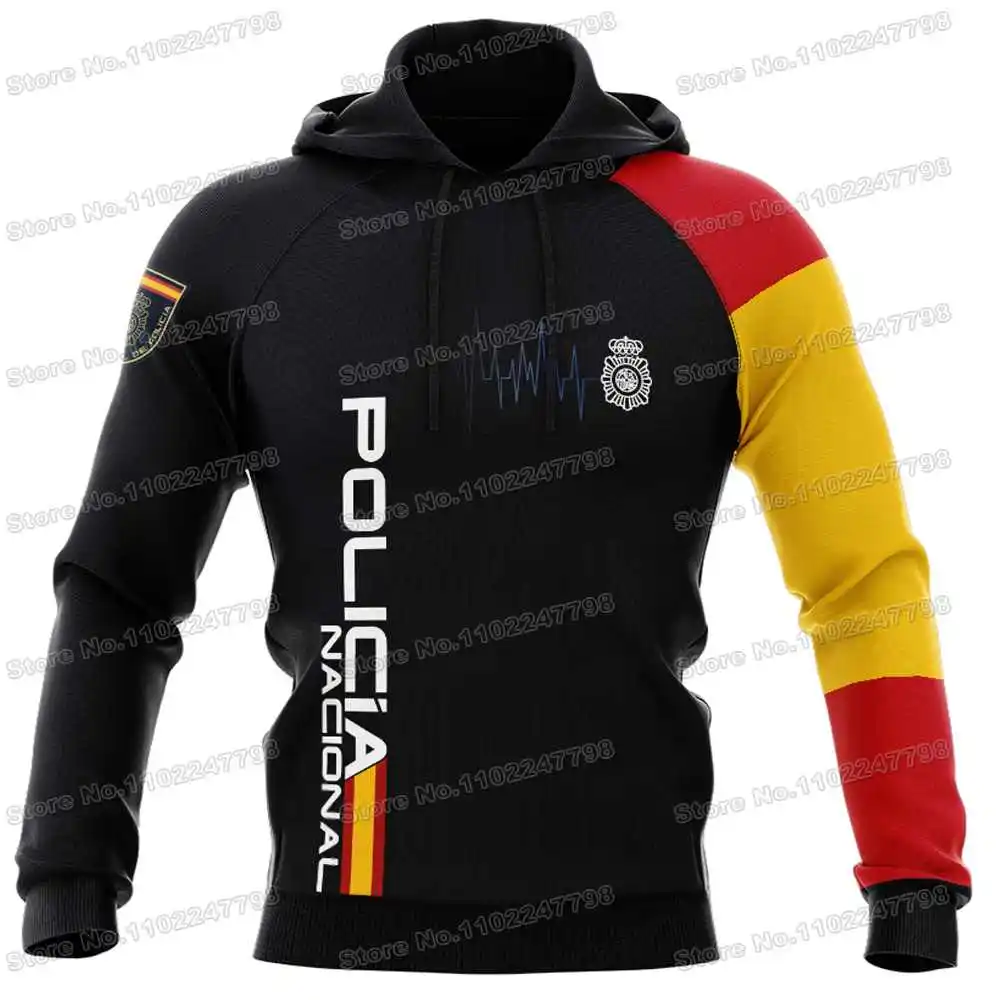 Popular Spain National Police Hoodie Men Spanish Police Casual Sweatshirt Men Tracksuit Streetwear Winter Casual Pullover Jacket