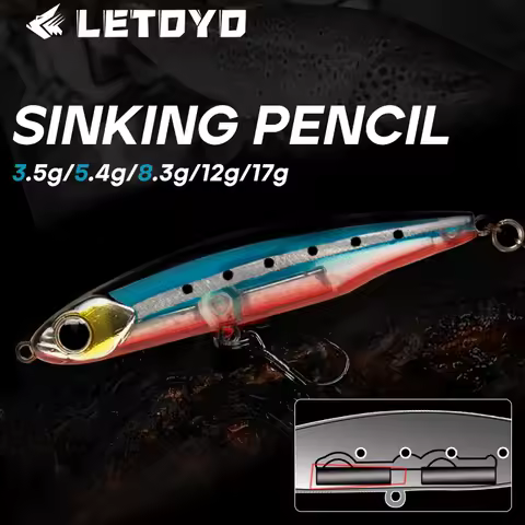 LETOYO Sinking Pencil 17g 12g-3.5g Artificial bait hard baits trout bass lures Wobblers for Pike fishing lure spinning stickbait