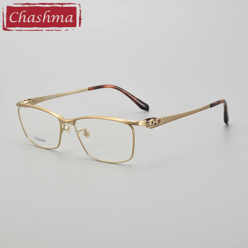 Chashma Men Elegant Wide Face Pure Titanium Lightweight Prescription Glasses Frame Top Quality Eyeglasses 145mm Temple Eyewear