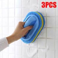 Kitchen Bathroom Toilet Cleaning magic sponge Glass Wall Cleaning  Bath Brush Handle Sponge Ceramic Window Slot Clean Brush