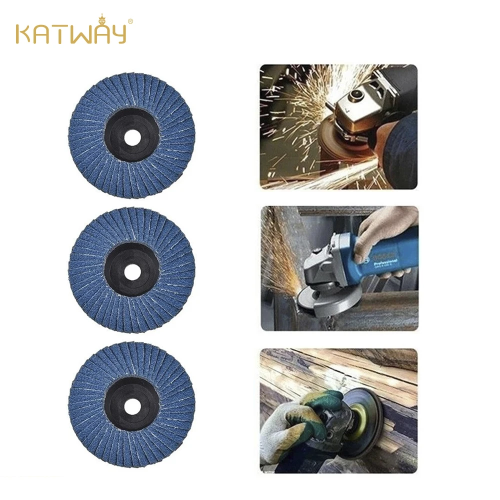 

KATWAY Wood Cutting Sanding Polishing Angle Grinder, 3pcs 75mm 3 Inch Flat Flap Discs Grinding Wheel Abrasive Tool HH-AA84