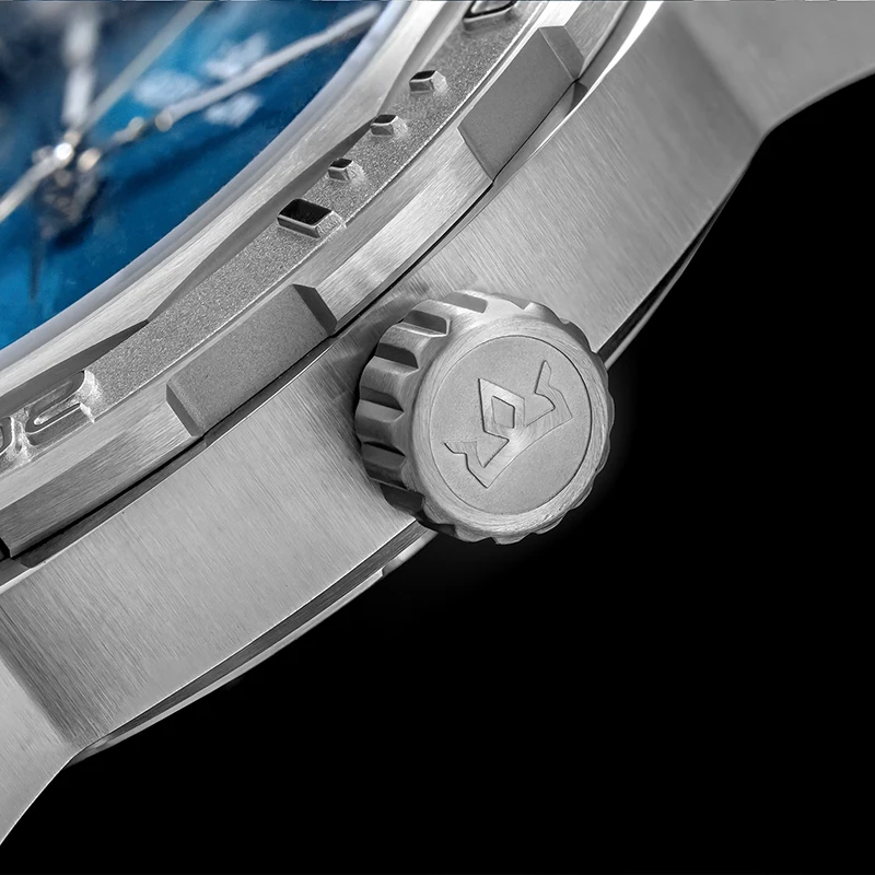 AddiesKin K002 Men's Luxury Automatic Mechanical Watch Miyota 9015 28800 VPH 42H Power Reserve Geometric Dial Sapphire Crystal