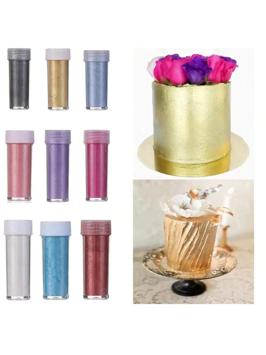 Nuevo 2g polvo dorado Mousse pastel Fondant macarrón Chocolate colorido brillo polvo hornear pastel Color decoración polvo Halloween Ch