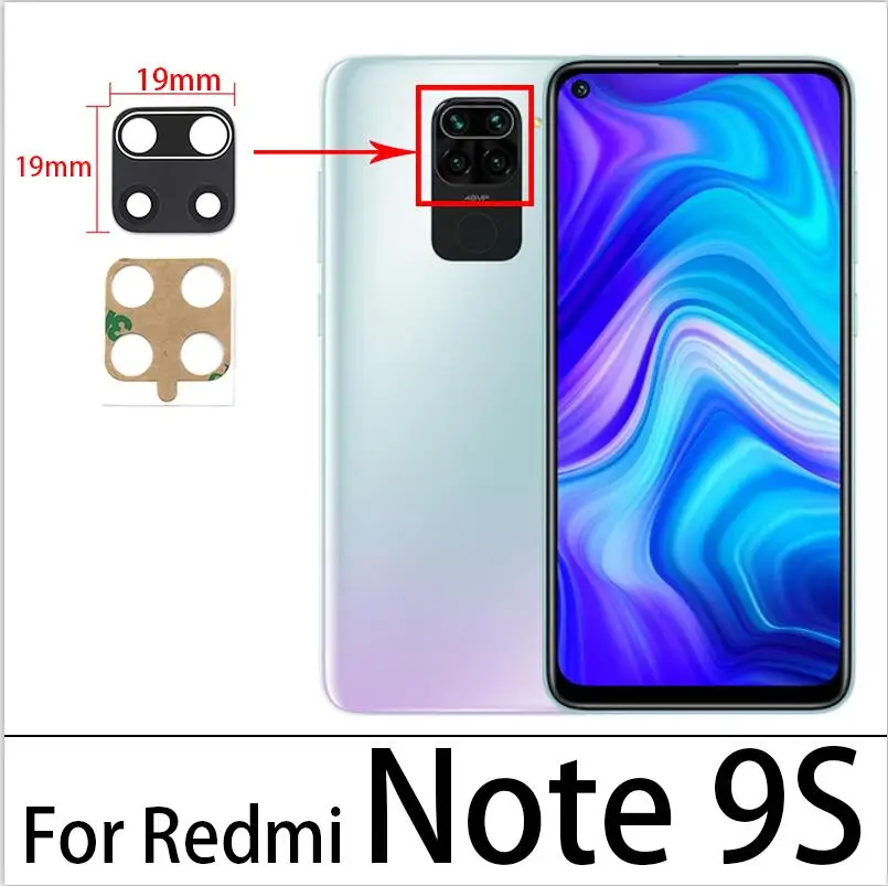 Lente de Cristal de cámara trasera con adhesivo, accesorio para Xiaomi Redmi Note 8, 9, 10 Pro, 9S, 10S, 8T, 9T, 11 Pro Plus, 11T