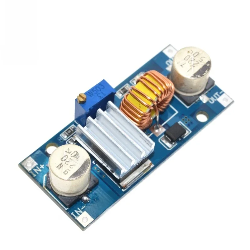 5A XL4015 DC-DC 4-38 V do 1.25-36 V 24 V 12 V 9 V 5 V step Down regulowany moduł zasilania LED bateria litowa ładowarka z radiatorem — zdjęcie 2