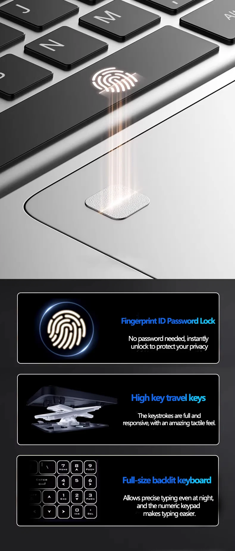LENO Laptop 15.6" Intel Core i9 9900 Windows 11 32GB 2TB Fingerprint Unlock 1080P HD Gaming Computer PC Gamer Office Ultra Slim Notebook