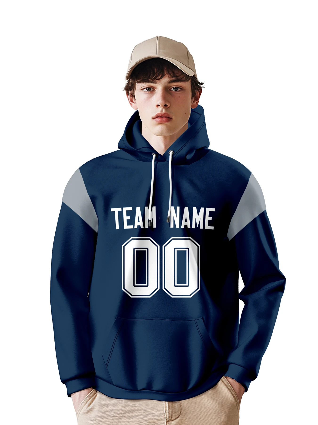 Custom Men's Hoodie for Football Team Personalized Printed Name Number Sweatshirt Game Day Pullover Gift