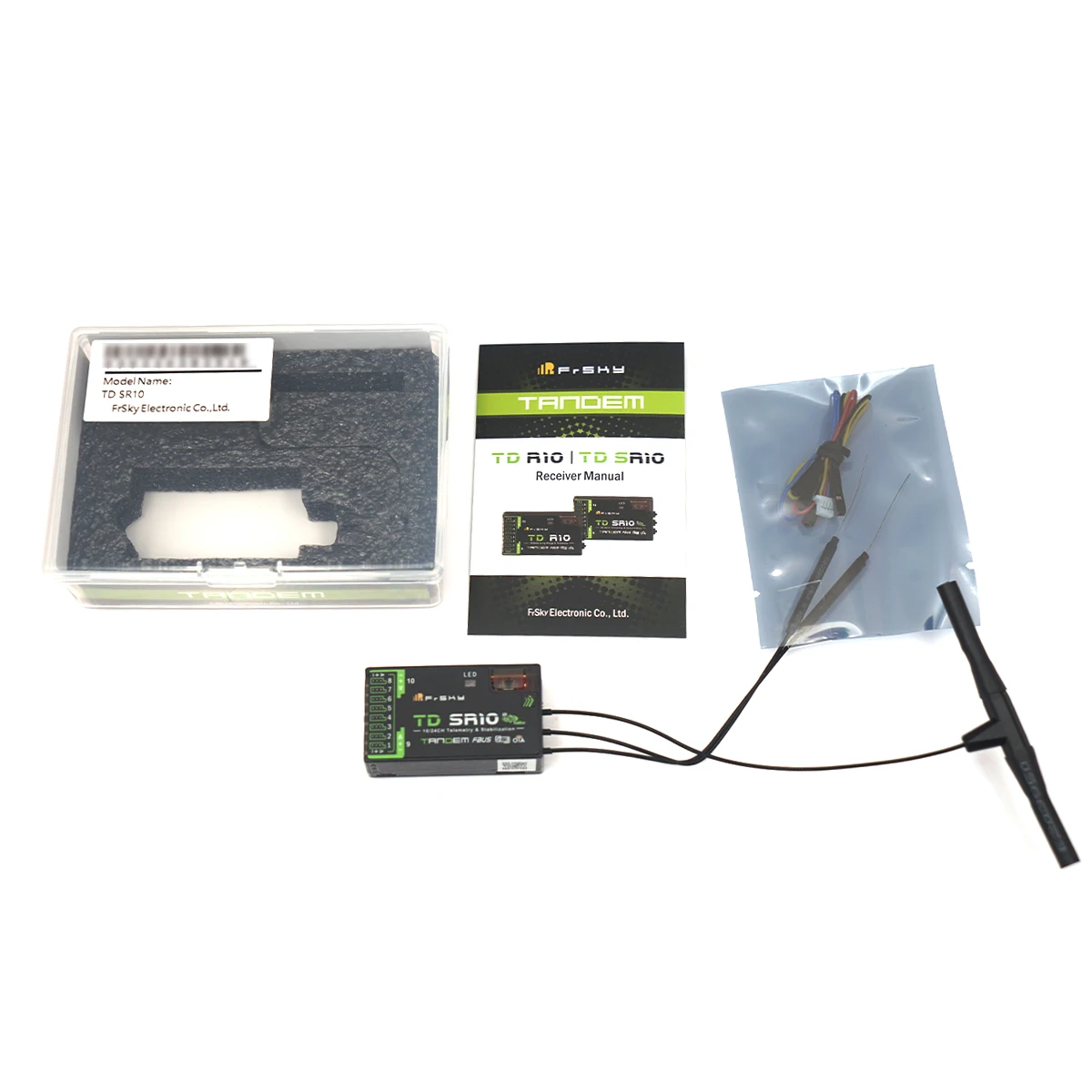 FrSky TD SR10 Dual-Band Receiver Simultaneous 2.4GHz & 900MHz Advanced Stabilizer & Telemetry Triple Antenna Design 10 Configurable Ports Black Box Function Long Range & Low Latency