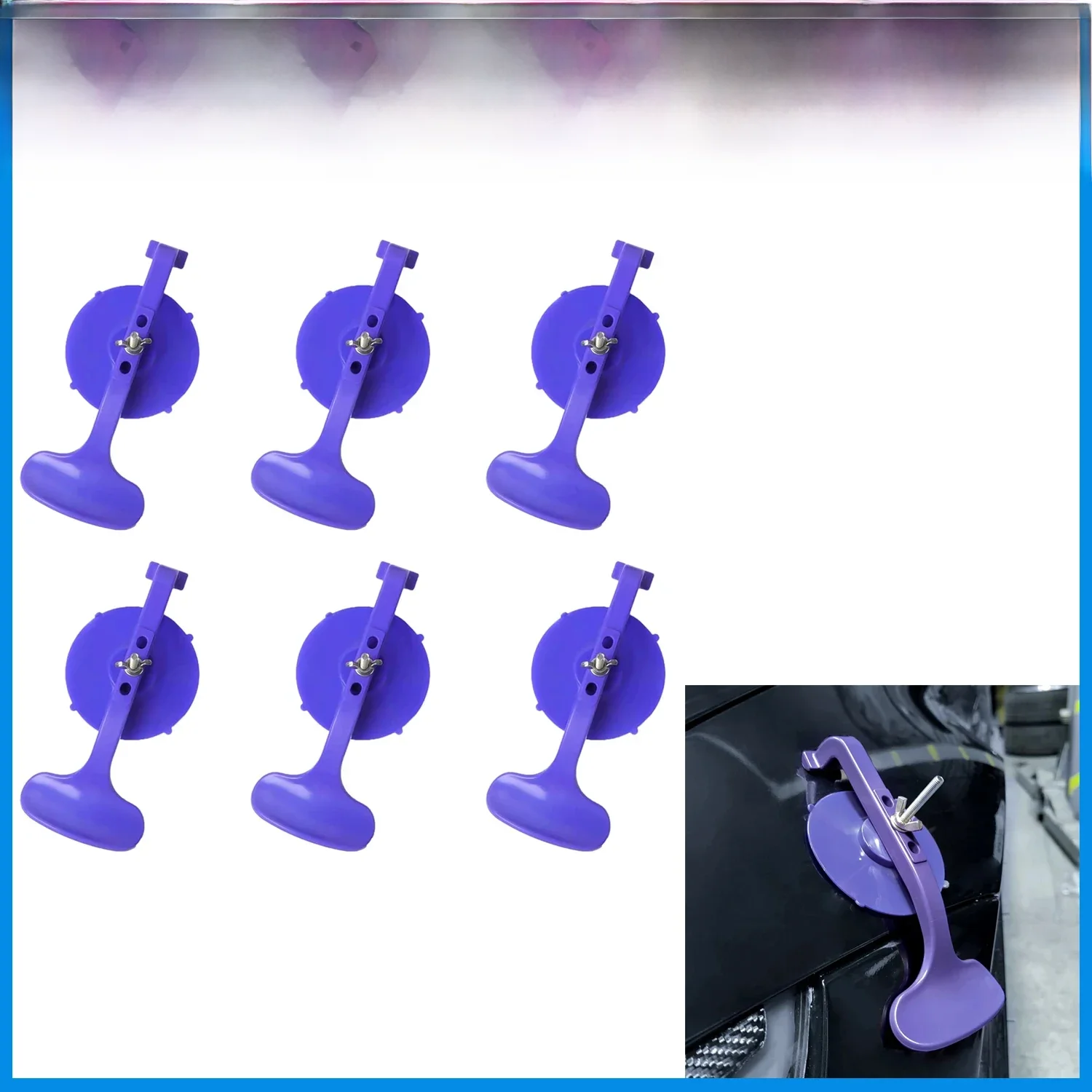 Kit de pinces à ventouse pour voiture, 6 pièces, pour réparation supérieure de pare-brise en verre convertible, type adhésif, sans tampon éponge