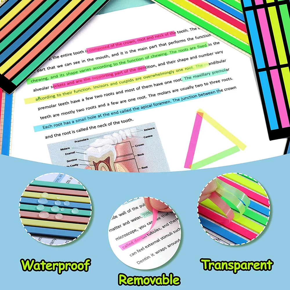 Transparent Clear Sticky Notes Adhesive Bookmarks Fluorescent Index Tabs Flags Book Sticky Notes School Supplies Stationery