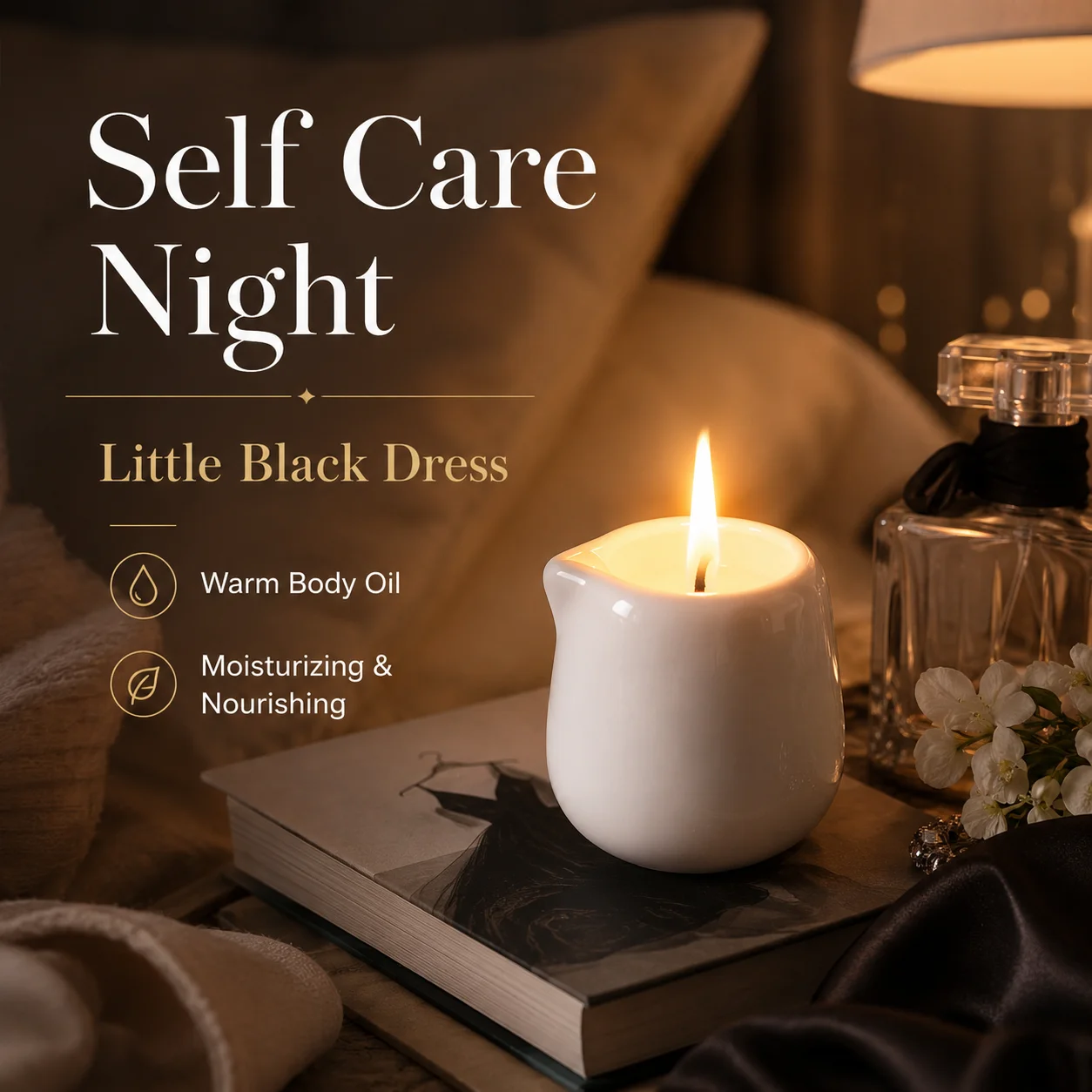 Massage Candle Melting - เทียนนวดเซรามิก กลิ่น Little Black Dress ละลายตัวง่าย