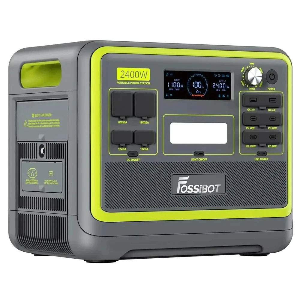 FOSSiBOT F2400 Zuivere sinus draagbare krachtcentrale 2048 Wh 2400 W uitgangsgenerator 16 uitgangspoorten Draagbare zonne-opvouwbare trollen - afbeelding 2
