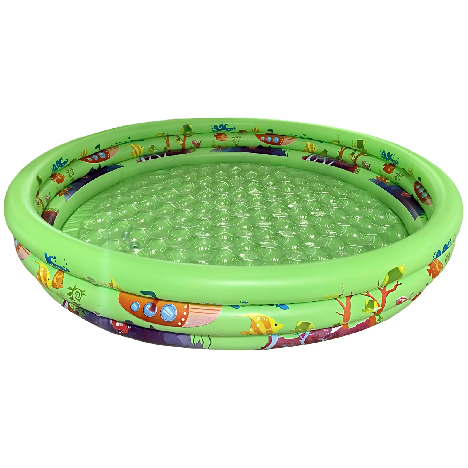 An inflatable front 70cm swimming pool children\'s paddling pool 3 ring inflatable swimming pool with inflatable safety floor