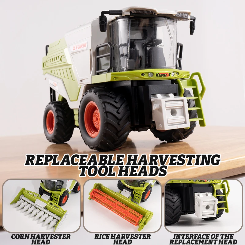 New 1/24 Farm Grain Harvester Model Lighting/Spray Multi-functional Farmer RC Cars Toys Wheat/corn Crop Harvester Children Gifts