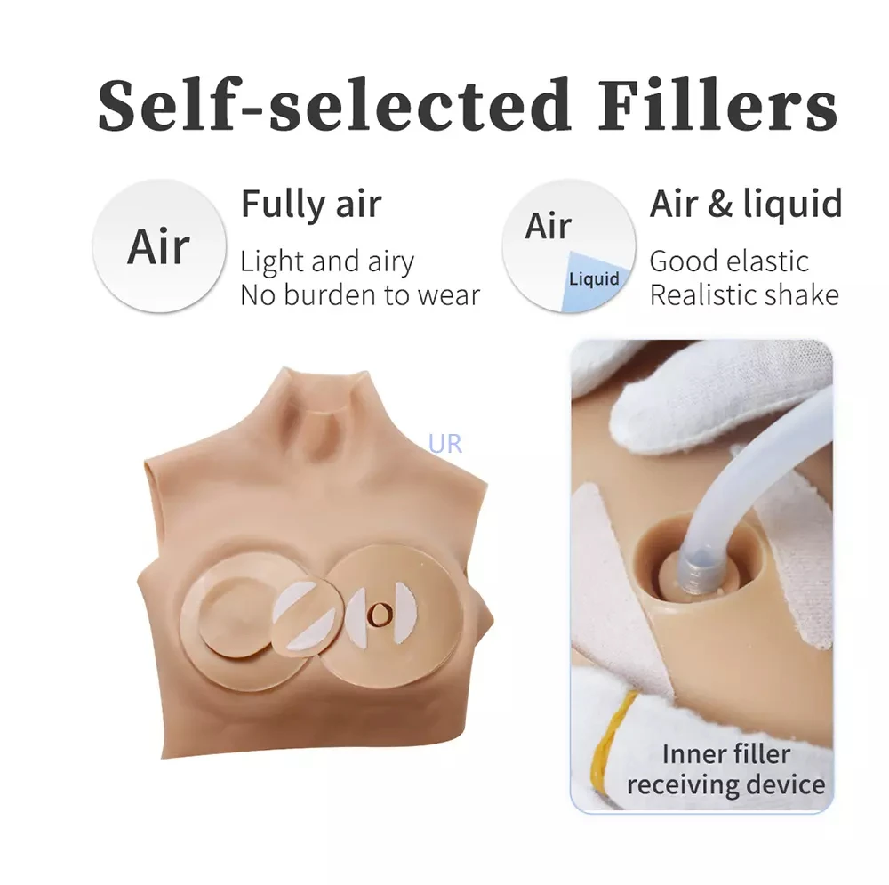 Diy Inflatable Realistic Silicone Crossdressing Huge Fake Breast Forms Boobs For Drag Queen Shemale Crossdress Prothesis