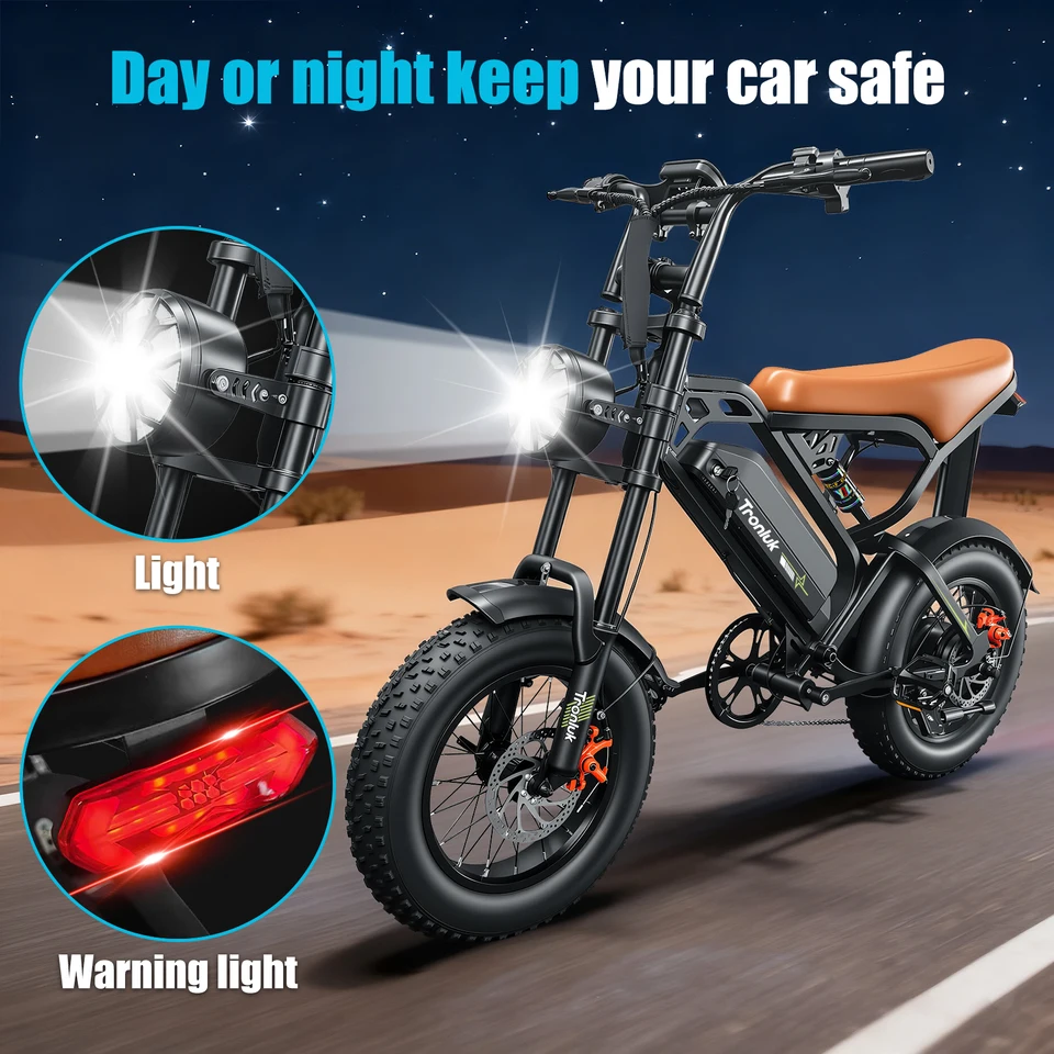 Electric Bike,16"x4.0 Fat Tire Ebike for Adults 1000W Peak,Electric Mountain Bike,32mph,Ebike UL 2849 image 7