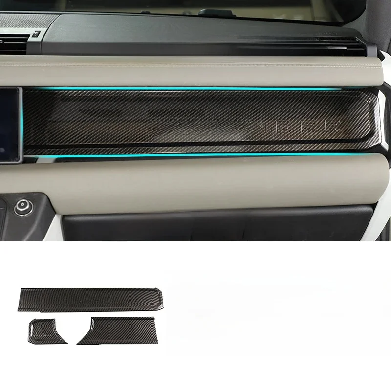 Voor Land Rover Defender 90 110 130 2020-2024 Koolstofvezel Dashboard Wordmark Panel Auto-interieur Decoratie Strip - afbeelding 2