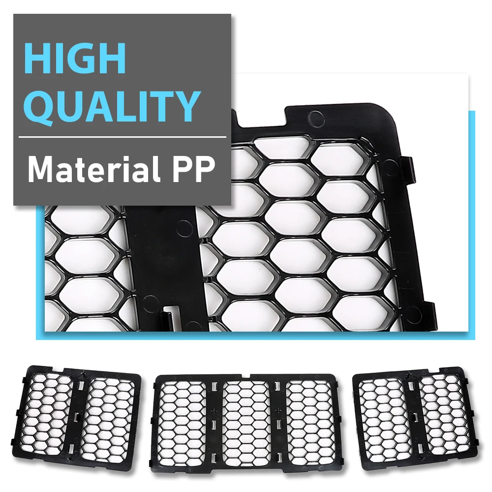 شبكة سوداء مصبغة إدراج عدة غطاء الشواية الأمامية يناسب 2014-16 جيب جراند شيروكي العسل نمط Pp قوي دائم قوي سيارة #6