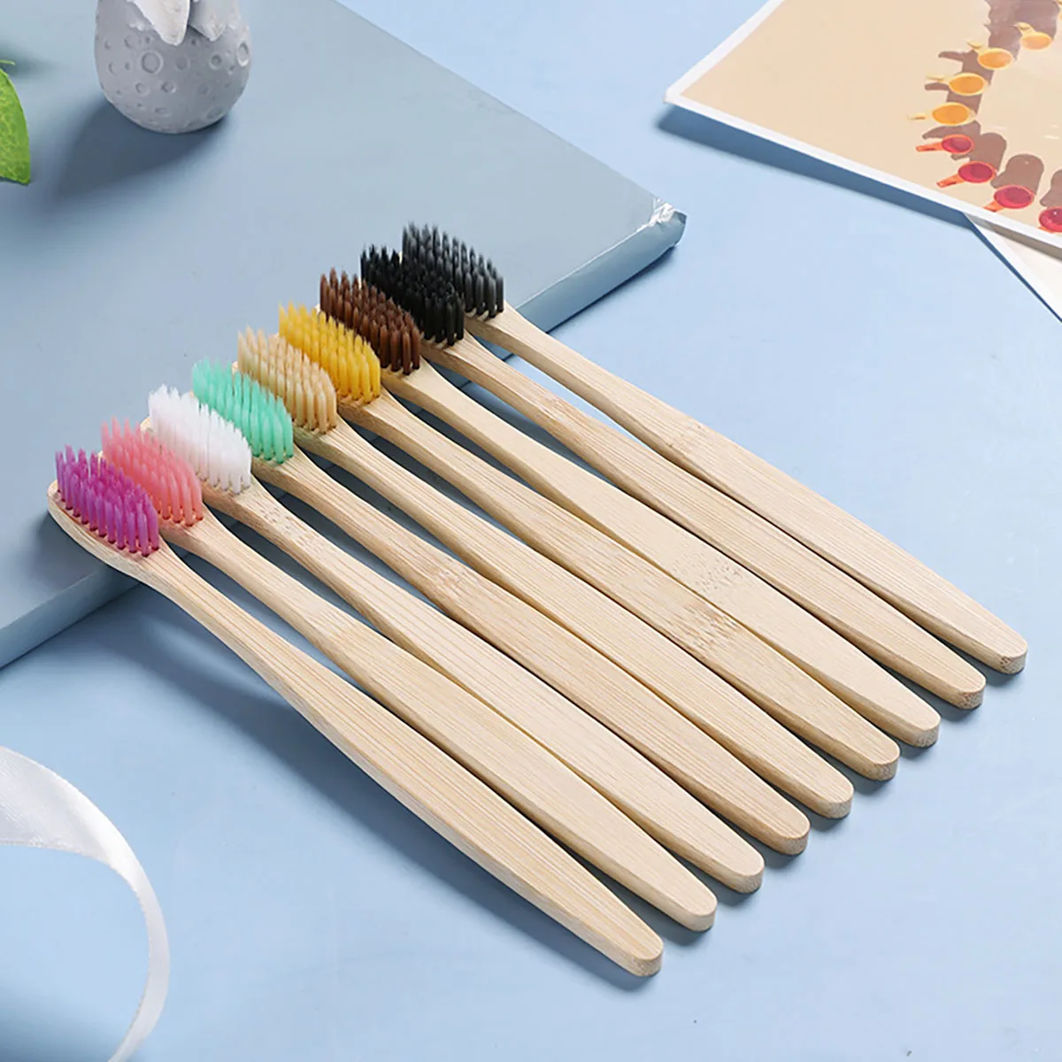 

10 шт., бамбуковые зубные щётки для взрослых