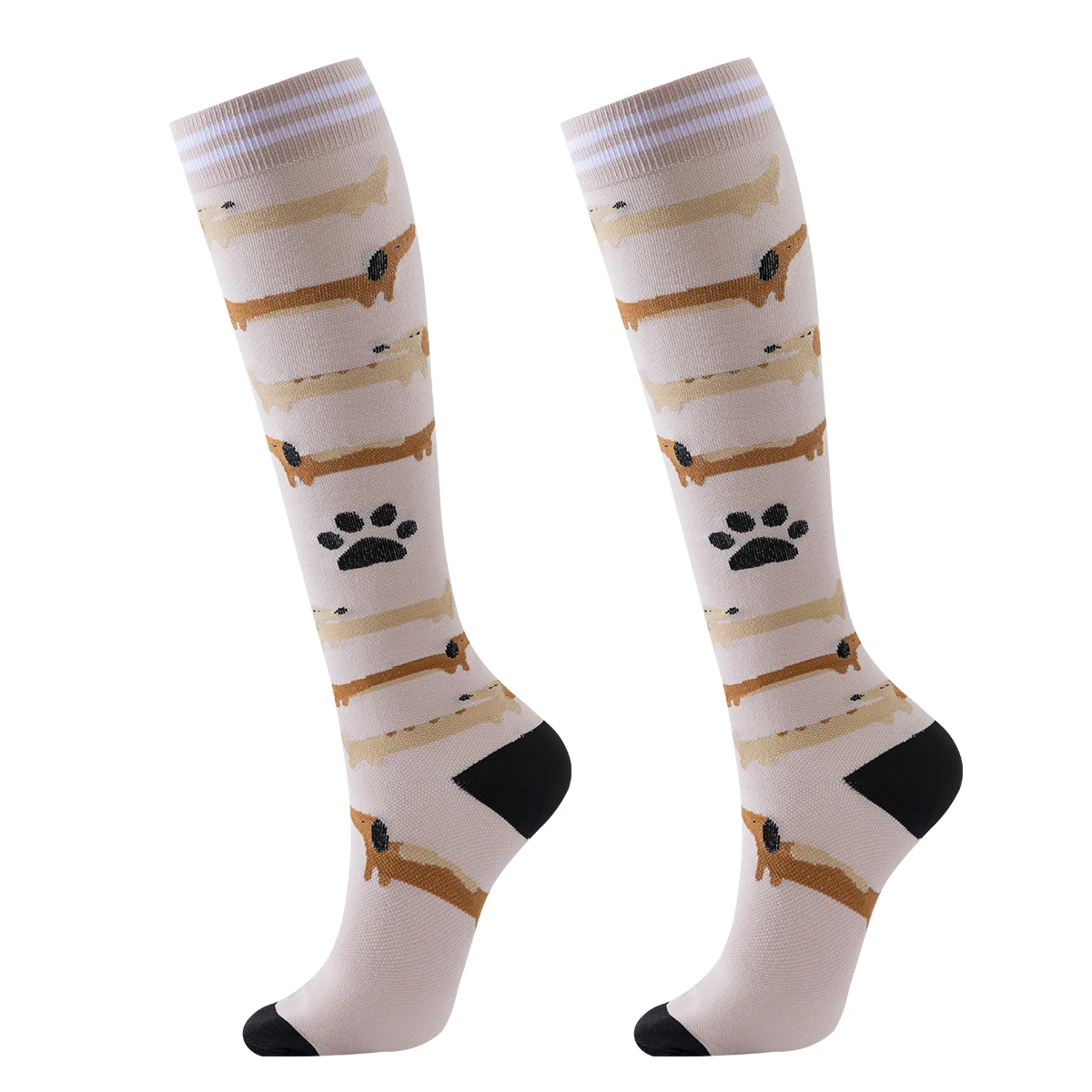 Calcetines de compresión de perro para mujer, medias deportivas de animales para enfermera, correr, 6 pares