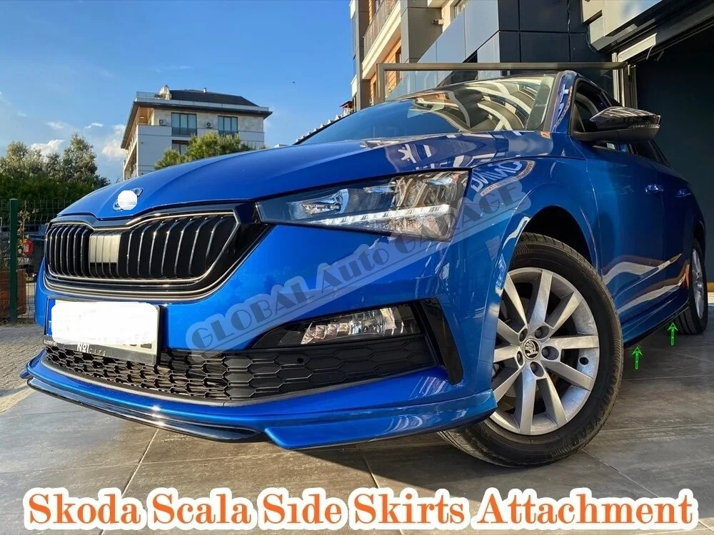 For Skoda Scala Side Skirts Attachment 2019 2020 2021 Sill Trim Car Styling Auto Diffüsers Universal Spoiler Mud Flaps Spilitter