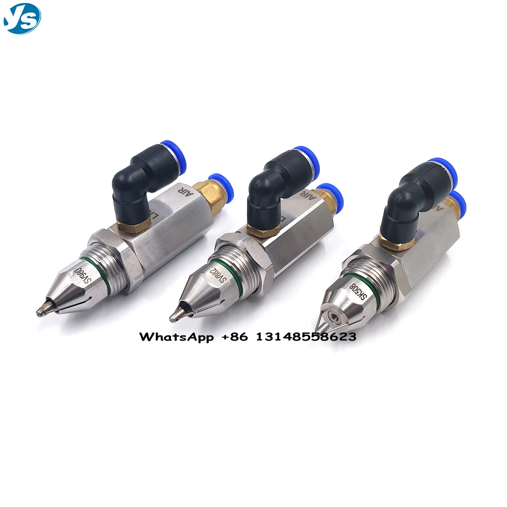 Air Atomizer Spray Nozzle Ultrasonic Nozzle Dry Fog Super Fine Mist Air Atomizing Nozzle 304 Stainless Steel Dust Removal Nozzle