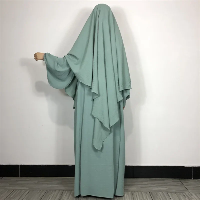 2 stück Gebet Kleid Muslimische Islamische Kleidung Jazz Crepe Modest Kleid Drop Herbst Ärmeln Abaya