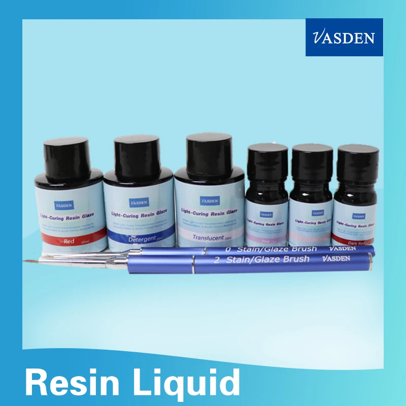 VASDEN Light-cure Resin Pink Dyeing Liquid Curing Resin Liquid For Dental Lab Use