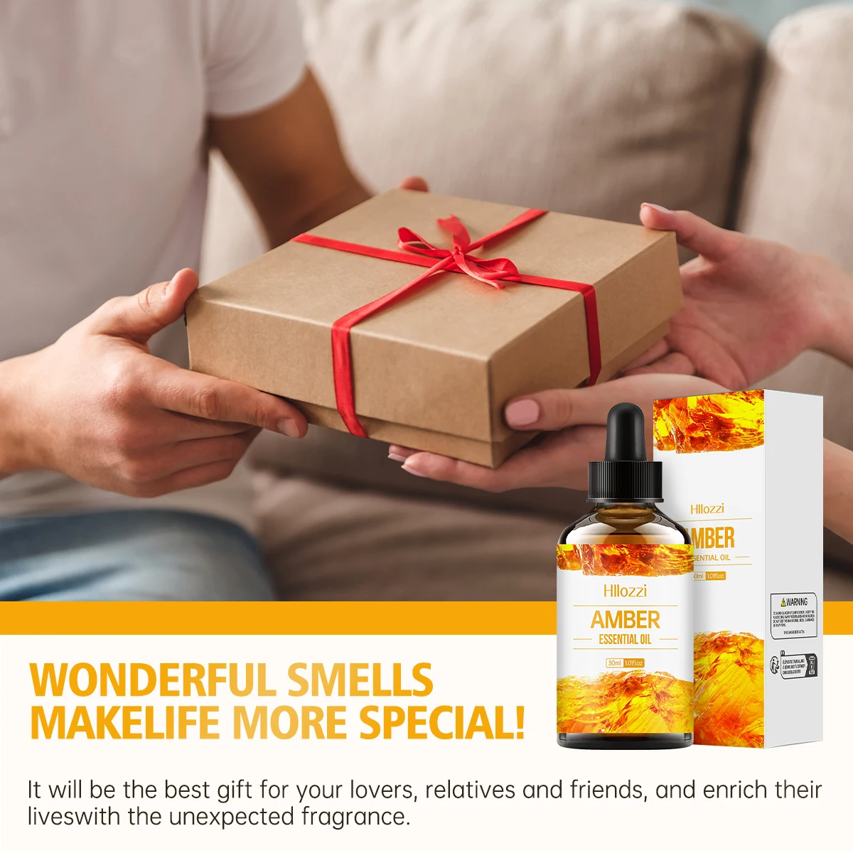 زيت العنبر العطري، عطر طبيعي، مناسب لعلاجات تدليك الجسم والعناية بالشعر. يمكن استخدامها أيضًا في الناشر