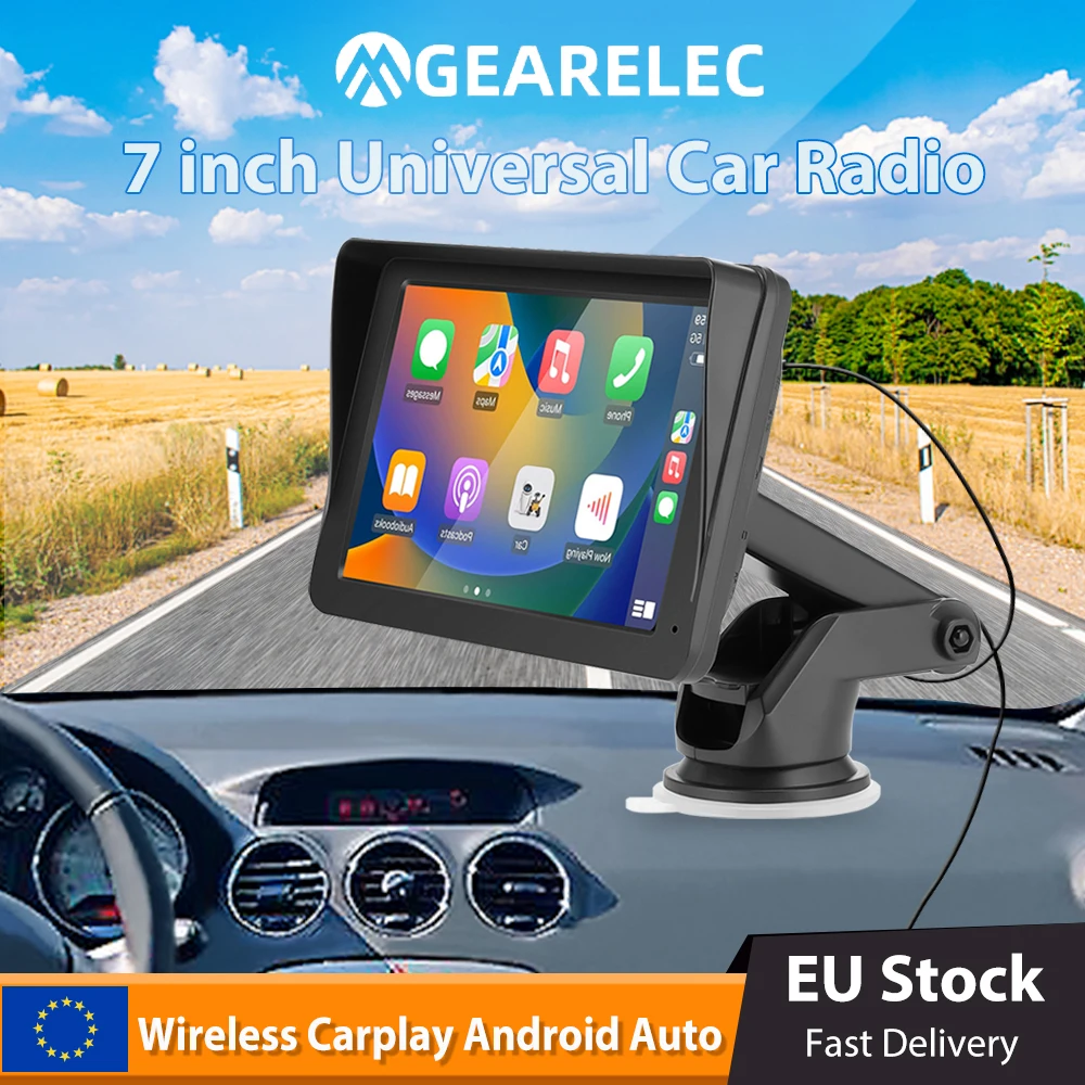 Wireless CarPlay Android Auto Car Radio Multimedia Video Player 7inch Portable Touch Screen With AUX FM For Rear View Camera