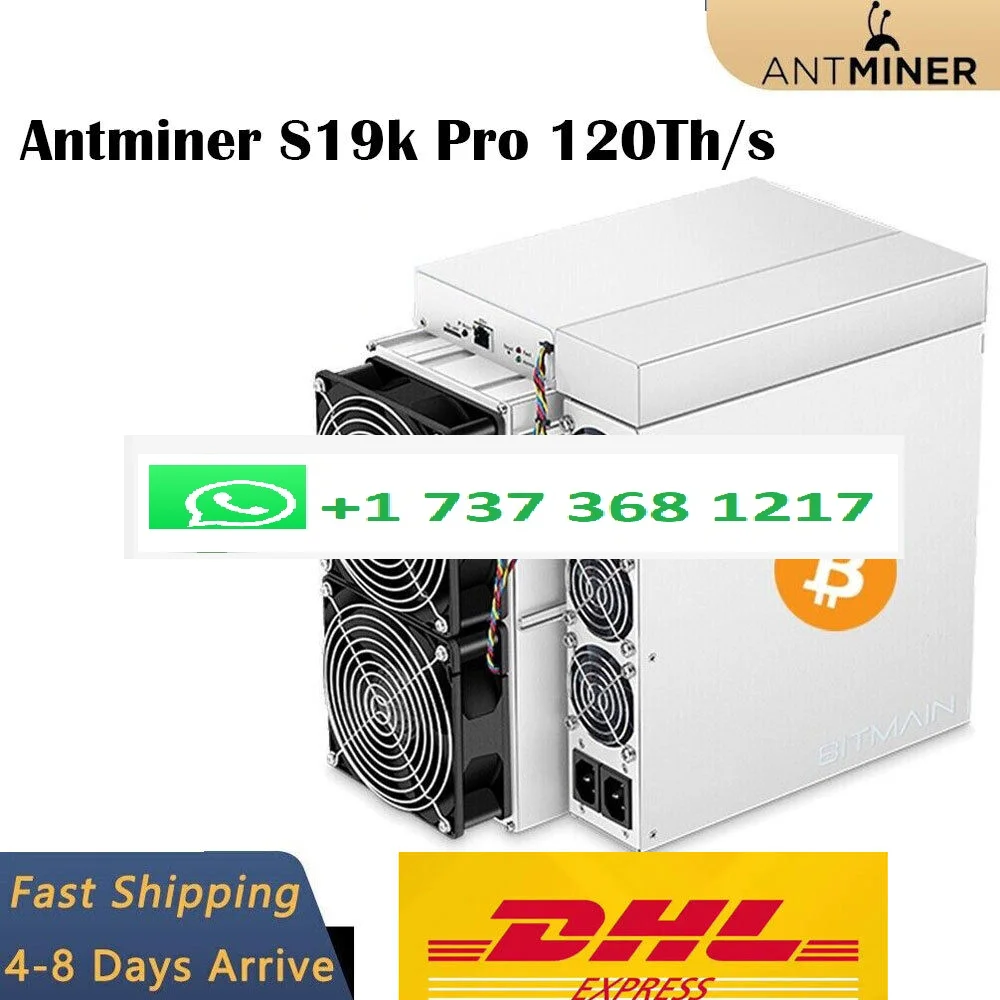 

SWEET PROMO DEAL !!! BUY 4 AND GET 2 FREE NEW Bitmain Antminer S19k Pro 120 th/s 2760W Bitcoin Miner