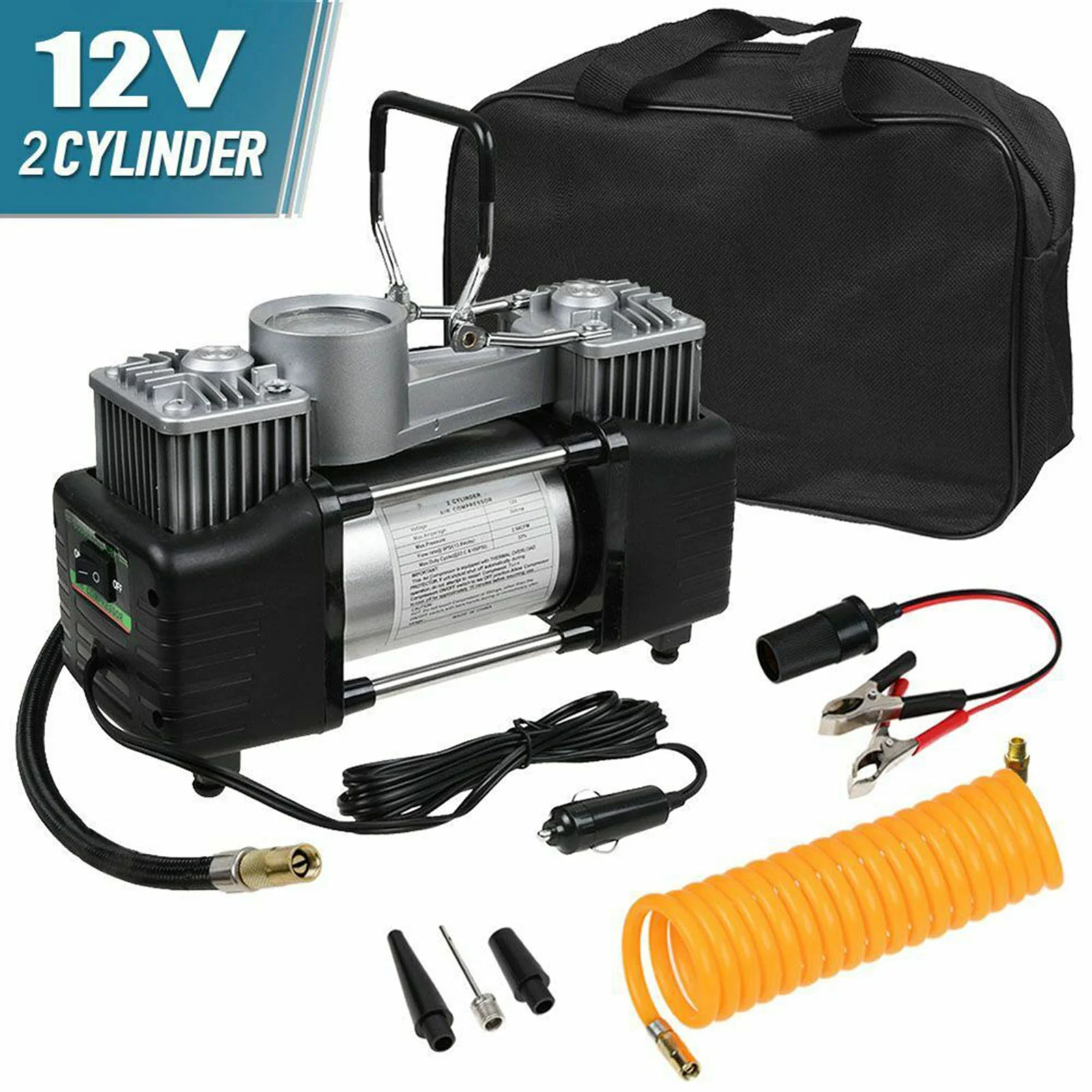 AliExpress NONE Heavy Duty 12V Portable Electric Car Tyre Inflator 150PSI Air Compressor Pump Auto Tire Inflator for Car Motorcycle Bicycle Tire Inflation
