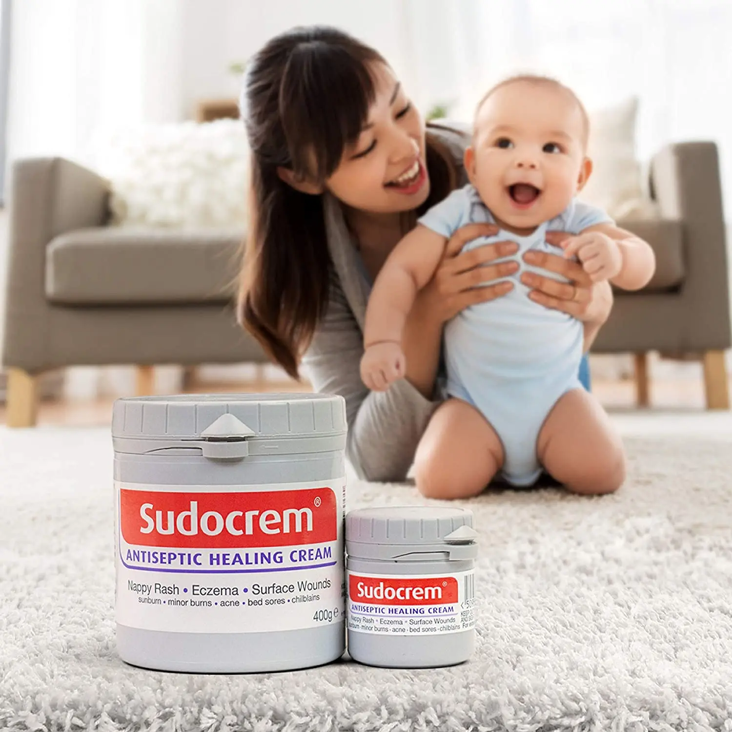 ORIGINAL Sudocrem Antiseptic Healing Cream for Nappy Rash Cuts Abrasions Minor Burns Bedsores Acne Eczema Baby 60g