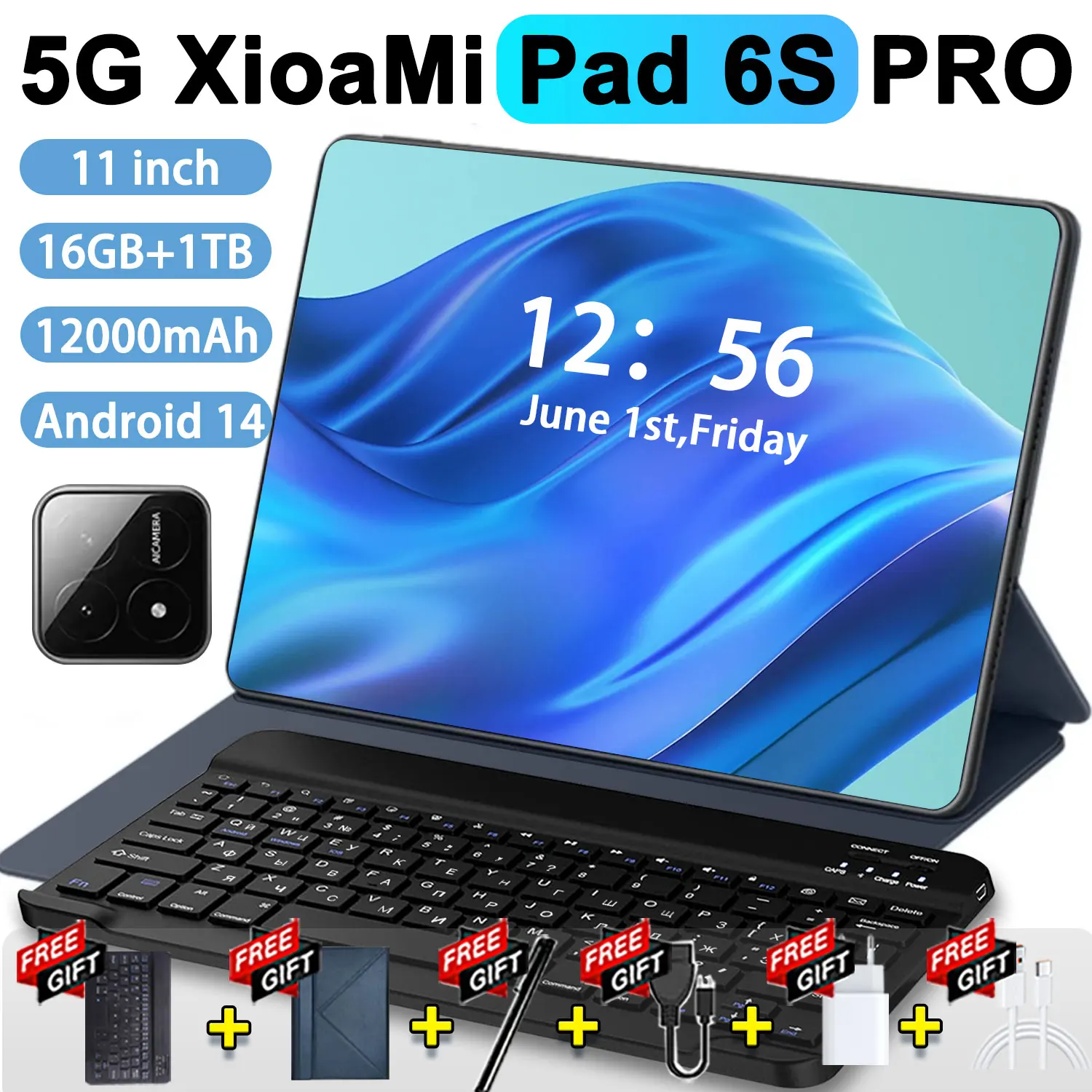 2025 Original XioaMi Pad 6S Pro Tablet Android14 Snapdragon888 11Inch HD 16GB+1TB 12000mAh 5G Dual SIM Bluetooth WiFi GPS Tables