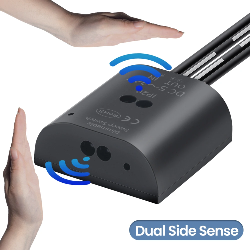 3.5A DC5-24V Hand Sweep Sensor Switch Dimmable Dual Side Sweep Switch  LED Light Accessories Bedroom Home Kitchen Wardrobe Decor