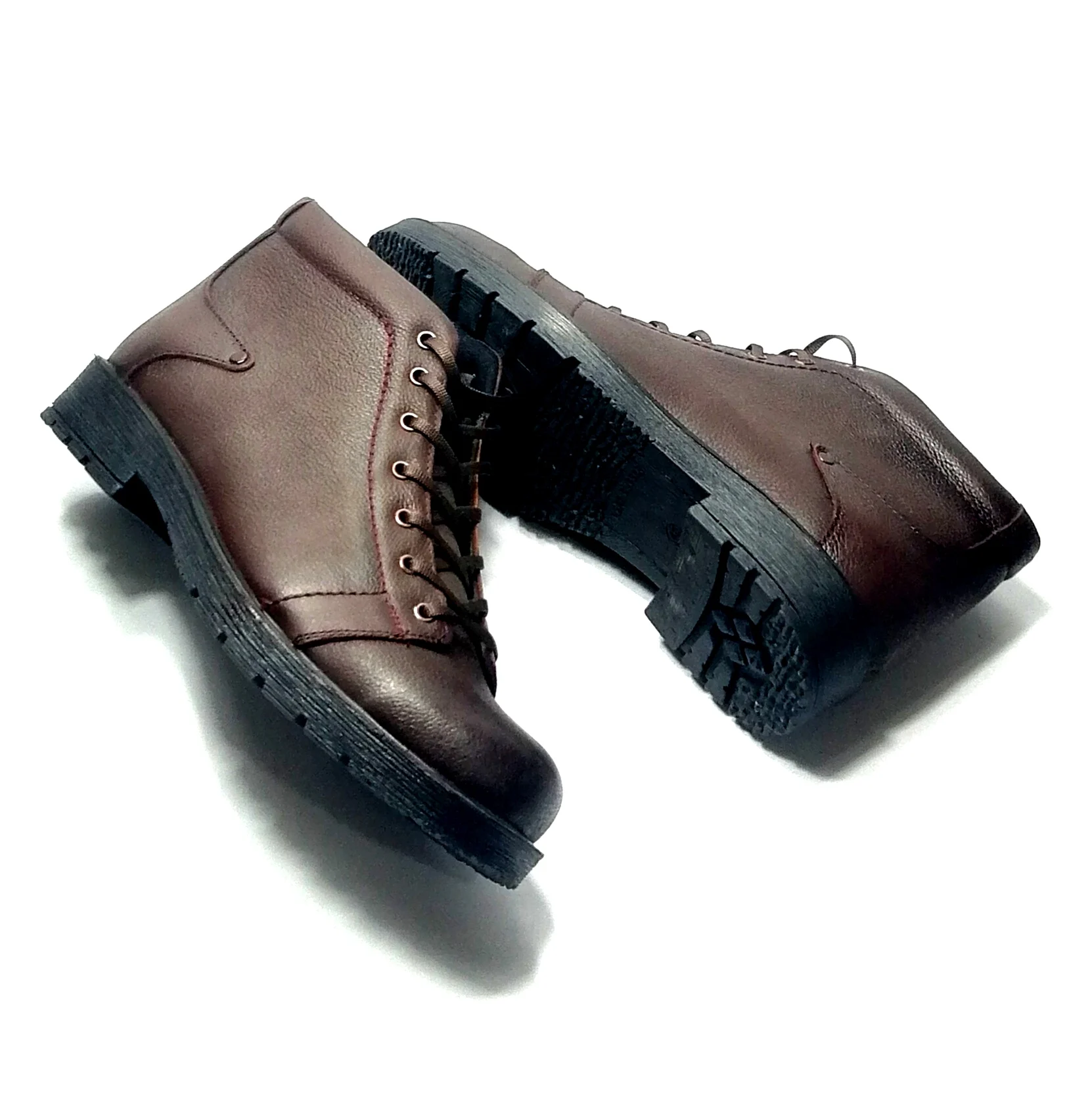 BROWN MEN'S WINTER BOOTS 100% COW LEATHER RUBBER NON-SLIP SOLE WARM DESIGN NEW SEASON DAILY AND DRESS BOOTS LUXURIOUS COMFORT