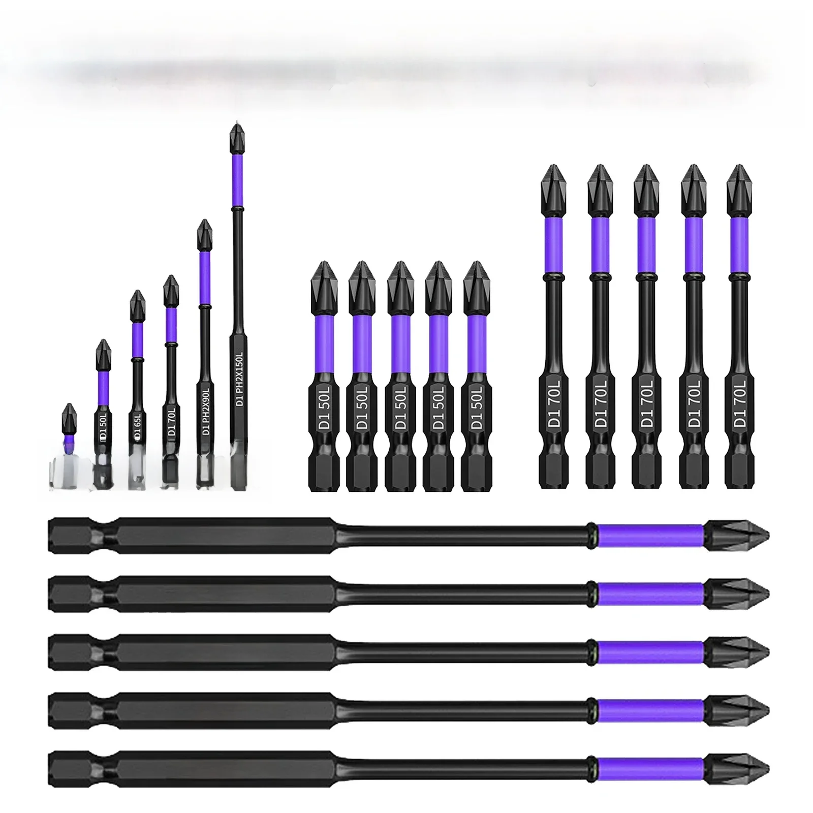 D1 Anti-Slip and Shock-Proof Bits Screwdriver Bits,High Hardness Strong Magnetic