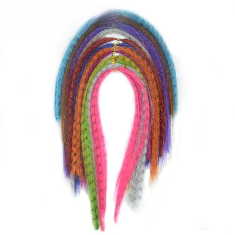 CONTEMPLATOR 12 opcjonalnych kolorów Wędkarstwo muchowe Czarne prętowane włókna Minnow 2 worki Streamer Wiązanie muchowe Zebra Grizzly Hair Fly Body — zdjęcie 2
